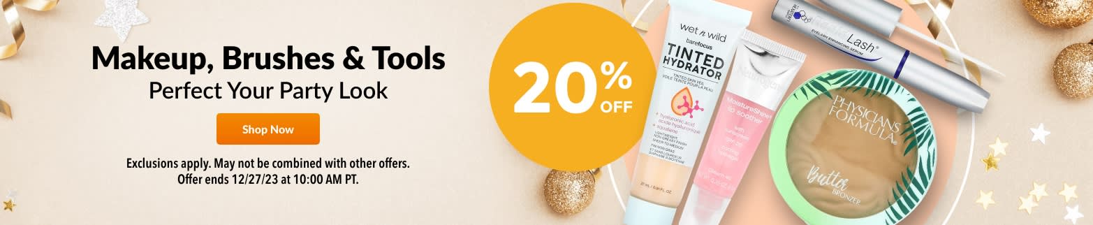 20% OFF MAKEUP, BRUSHES & TOOLS