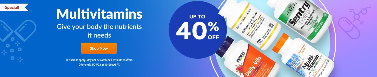 UP TO 40% OFF MULTIVITAMINS