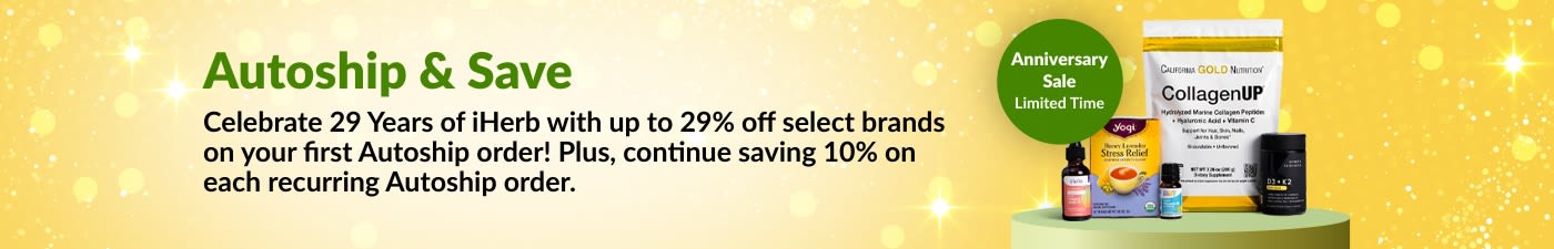 Autoship & Save. Celebrate 29 Years of iHerb with up to 29% off select brandson your first Autoship order! 