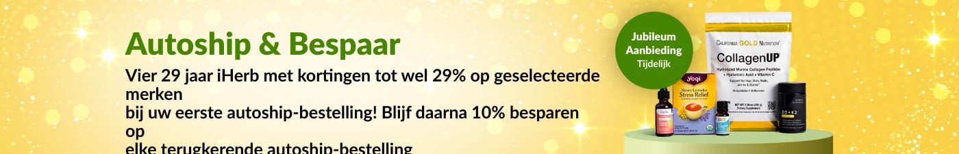 Autoship & Bespaar. Vier 29 jaar iHerb met kortingen tot wel 29% op geselecteerde merken bij uw eerste autoship-bestelling!