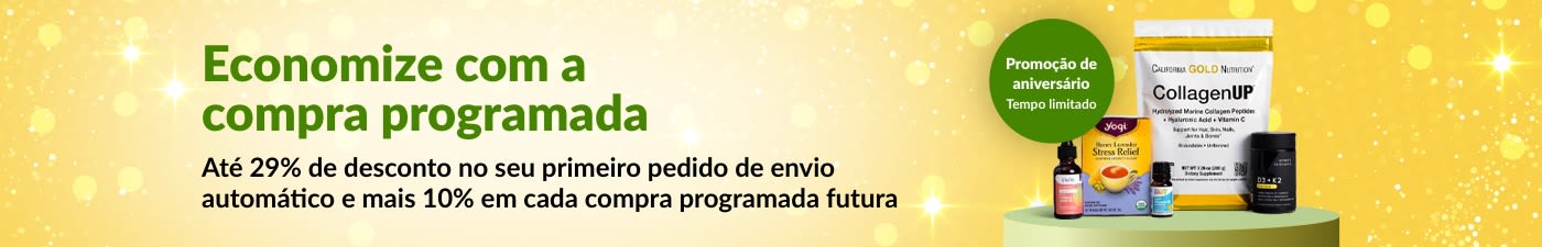 Economize com autoenvio. Comemore 29 anos de iHerb com até 29% de desconto em marcas selecionadas no seu primeiro pedido de Envio automático!