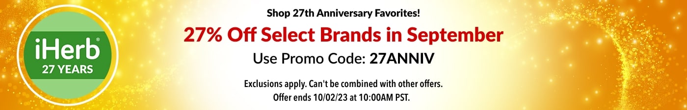27% Off Select Brands in September