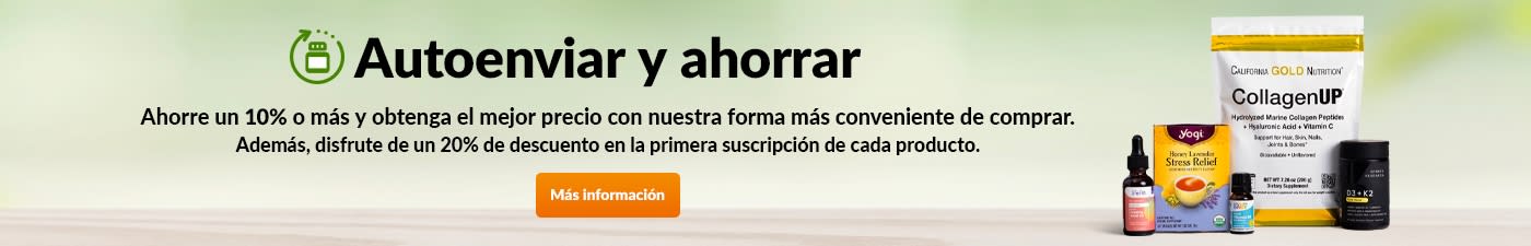 Autoenviar y ahorrar. 10% de descuento en cada compra o el precio más bajo garantizado. Además, un 20% de descuento en la primera suscripción de cada producto.