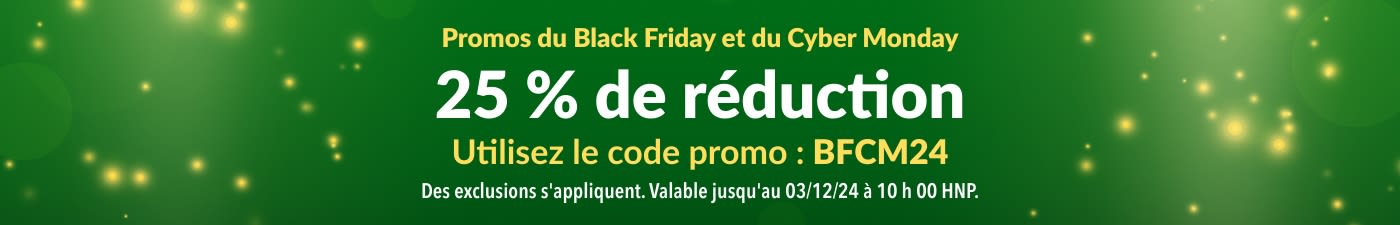 PROMOS SUR TOUT LE SITE 25 % DE RÉDUCTION