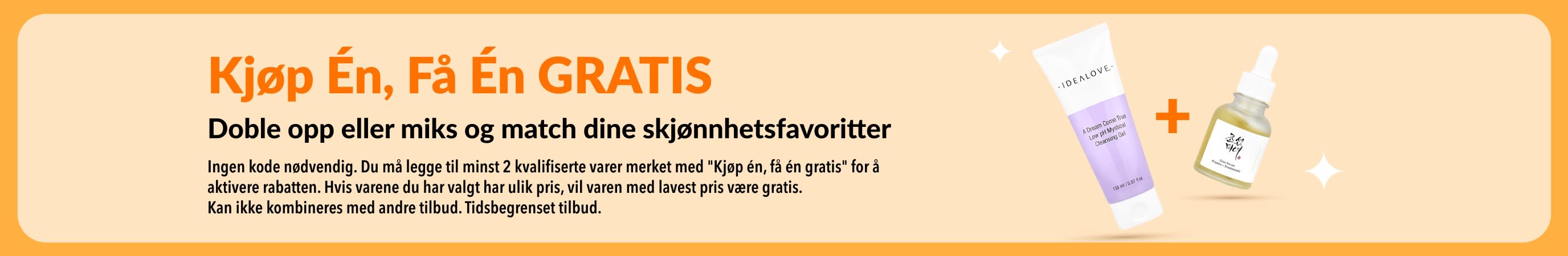 Kjøp én, få én gratis - Skjønnhetssalg med hudpleieprodukter og valgfri miks av skjønnhetsfavoritter.