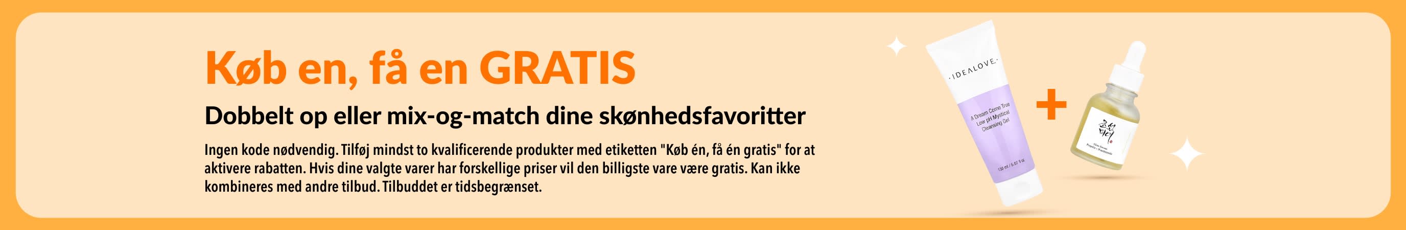 Køb én, få én gratis skønhedstilbud med hudplejeprodukter og mix-og-match dine favoritter inden for skønhed.