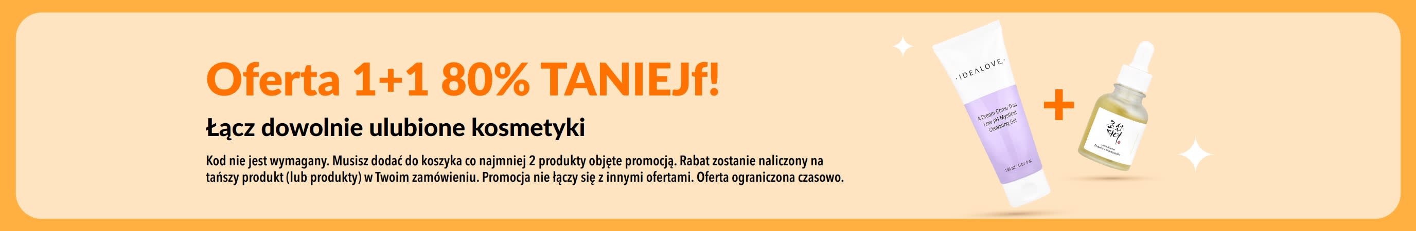 Wyprzedaż produktów Beauty: drugi produkt 80% TANIEJ! Oferta obejmuje kosmetyki do pielęgnacji cery oraz Twoje ulubione produkty, które możesz dowolnie łączyć.