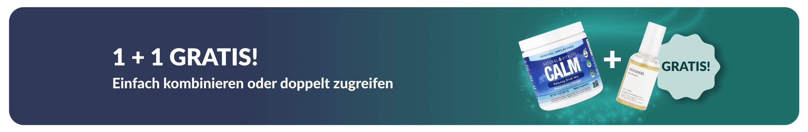 iHerb Werbebanner mit dem Angebot „Kaufe eins und erhalte eins gratis“ für Gesundheitsprodukte wie probiotische Nahrungsergänzungsmittel und Seren.