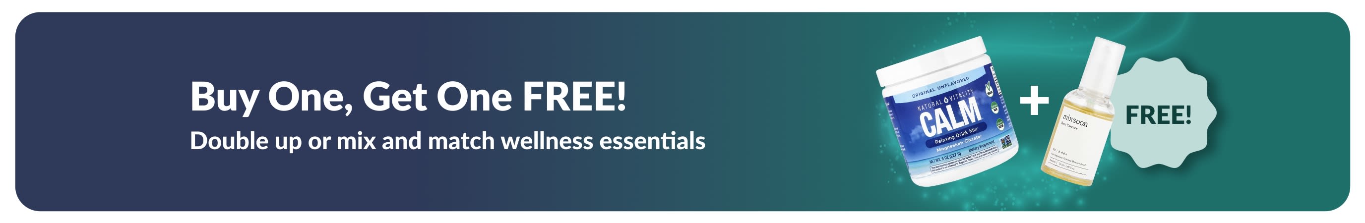 iHerb promo banner offering buy one get one free on wellness essentials.