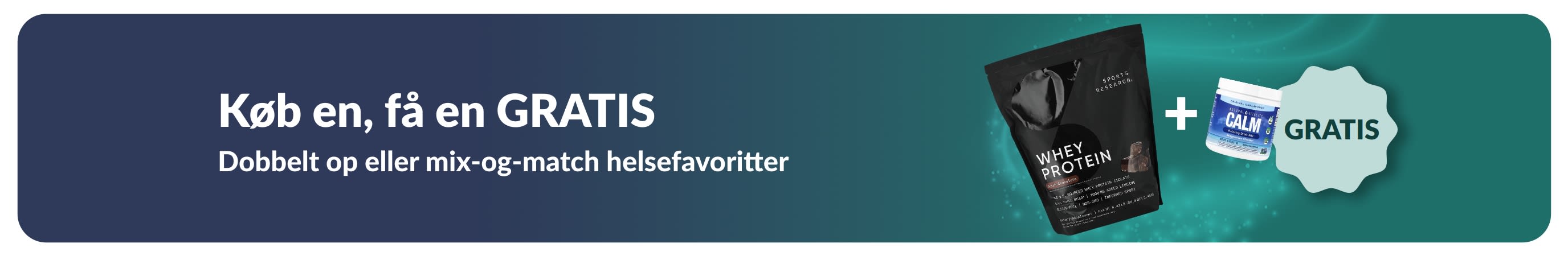 iHerb-kampagnebanner med tilbuddet køb en, få en gratis på helsefavoritter, inklusive probiotiske kosttilskud og en pipetteflaske.