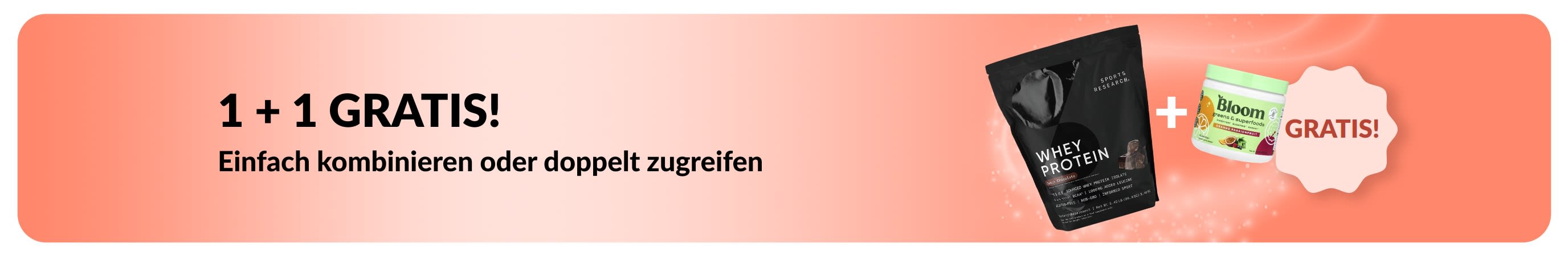 iHerb Werbebanner mit dem Angebot „Kaufe eins und erhalte eins gratis“ für Gesundheitsprodukte wie probiotische Nahrungsergänzungsmittel und Seren.