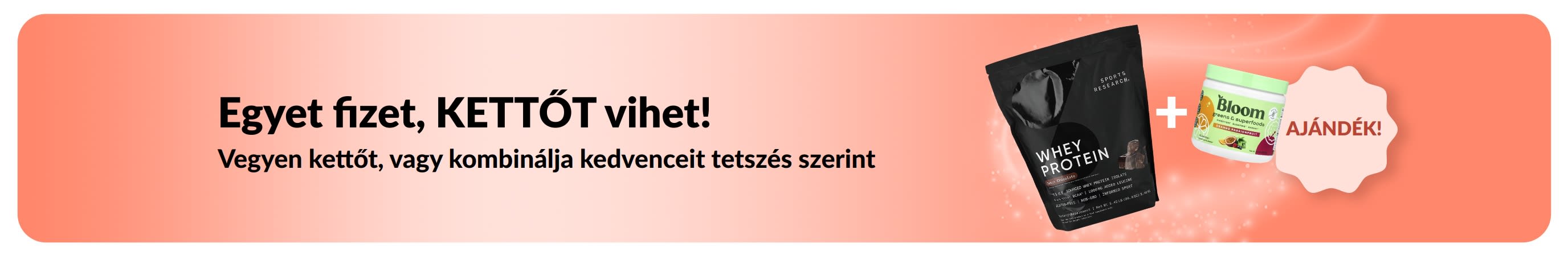 iHerb promóciós banner, amely Egyet fizet, kettőt vihet akció keretében kínál wellness termékeket, probiotikus étrend-kiegészítőket és cseppentős üveget ábrázolva.