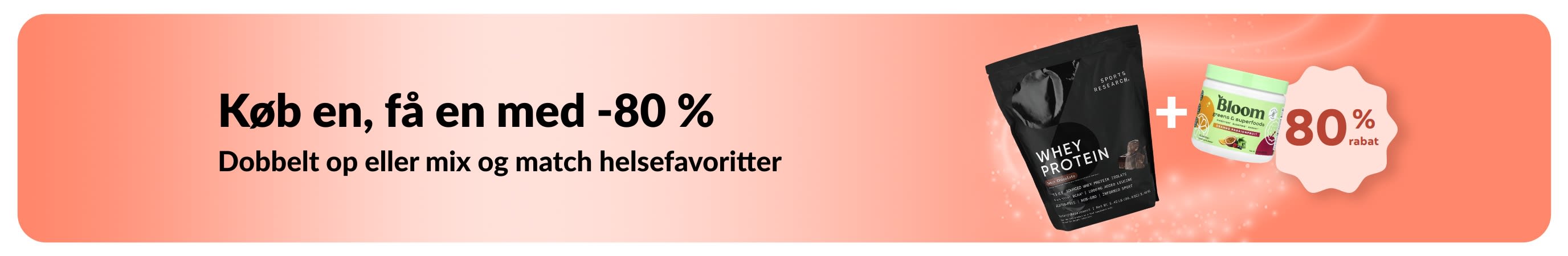 Køb én, få den anden med 80 % rabat på wellnessprodukter