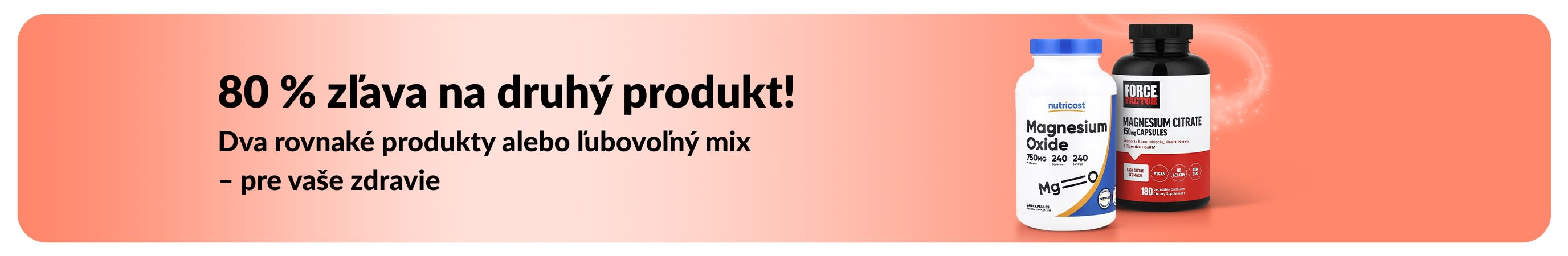 Propagačný baner iHerb s 80 % zľavou na druhý produkt pre zdravie.