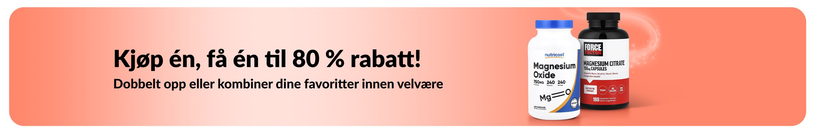 Kjøp én, få den andre med 80 % rabatt på velværeprodukter
