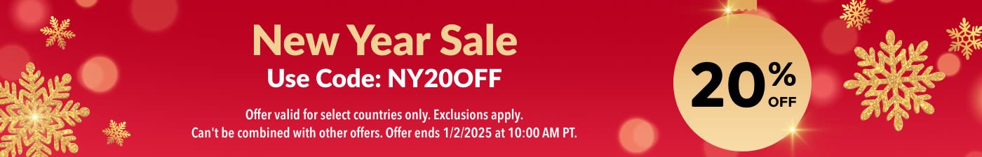 NEW YEAR SALE. 20% OFF WITH CODE: NY20OFF