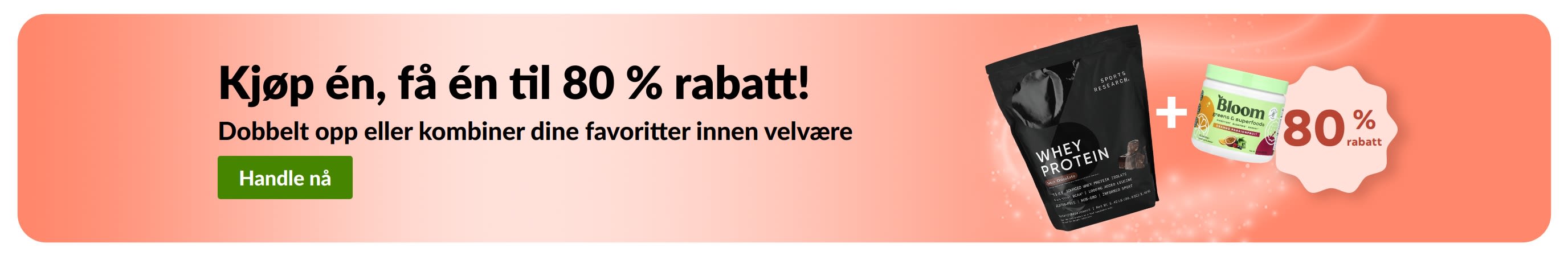 Kjøp én, få den andre med 80 % rabatt på velværeprodukter