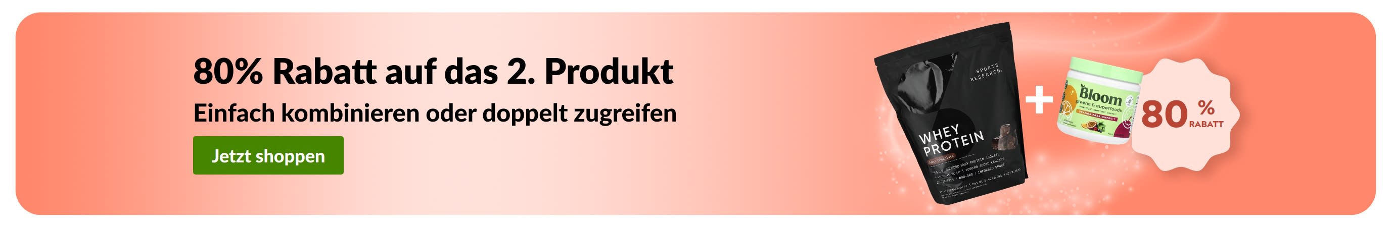 Kaufen Sie eins, erhalten Sie das zweite mit 80 % Rabatt auf Wellness-Produkte