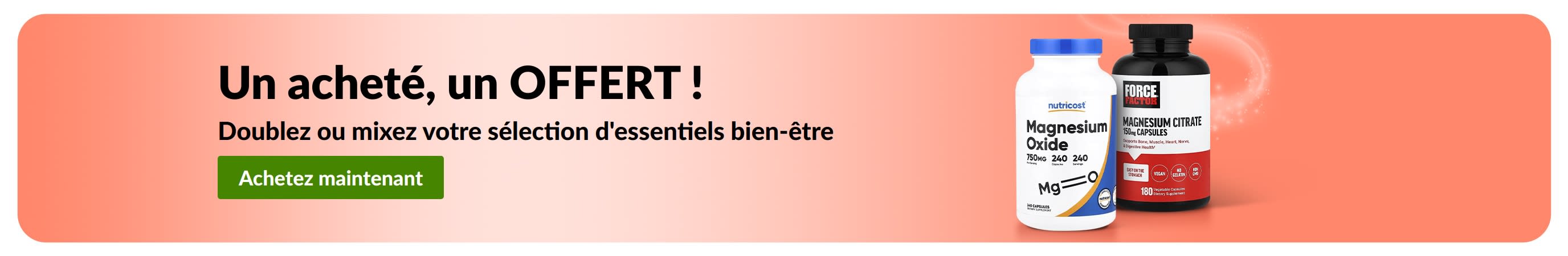 Achetez-en un, obtenez le deuxième à -80 % sur les essentiels bien-être