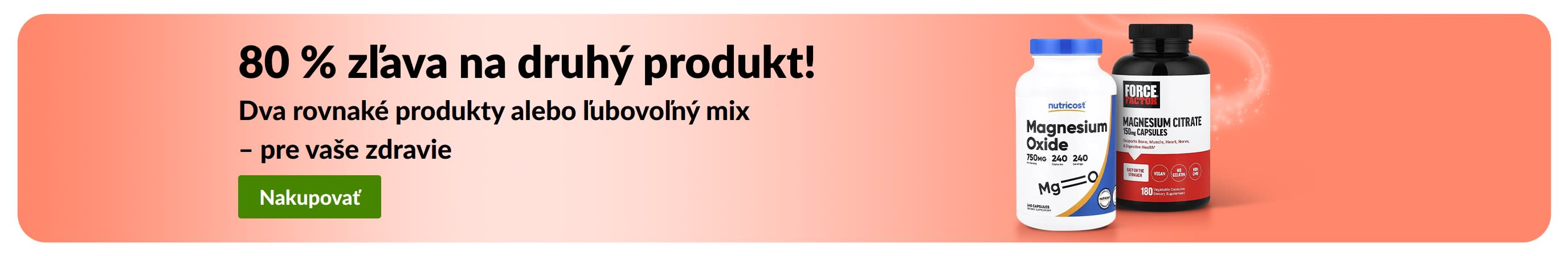 Propagačný baner iHerb s 80 % zľavou na druhý produkt pre zdravie.