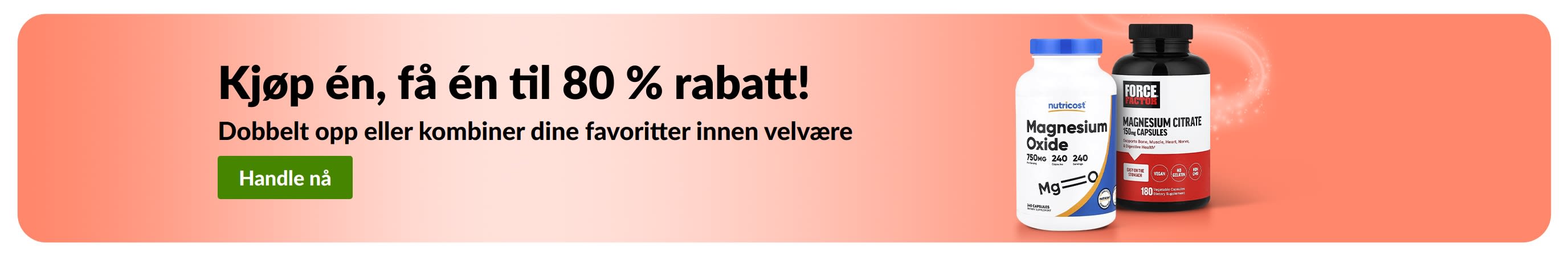Kjøp én, få den andre med 80 % rabatt på velværeprodukter