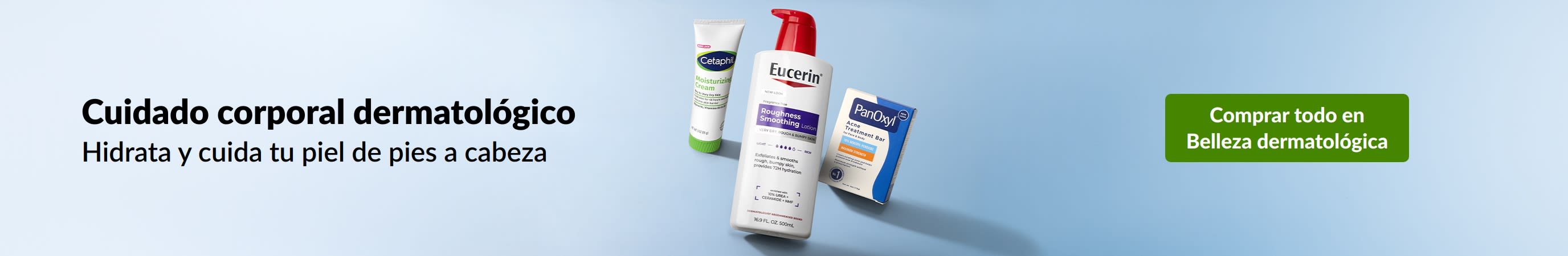 Cuidado corporal dermatológico para hidratar y cuidar tu piel de pies a cabeza. Compra belleza dermatológica.