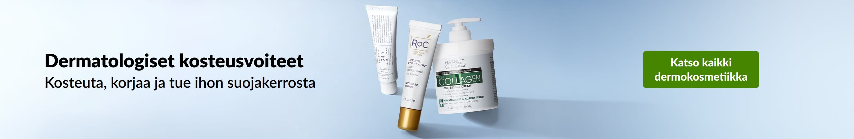 Dermatologiset kosteusvoiteet, joilla kosteutat, korjaat ja tuet ihon suojakerrosta. Katso kaikki dermatologiset kauneustuotteet.