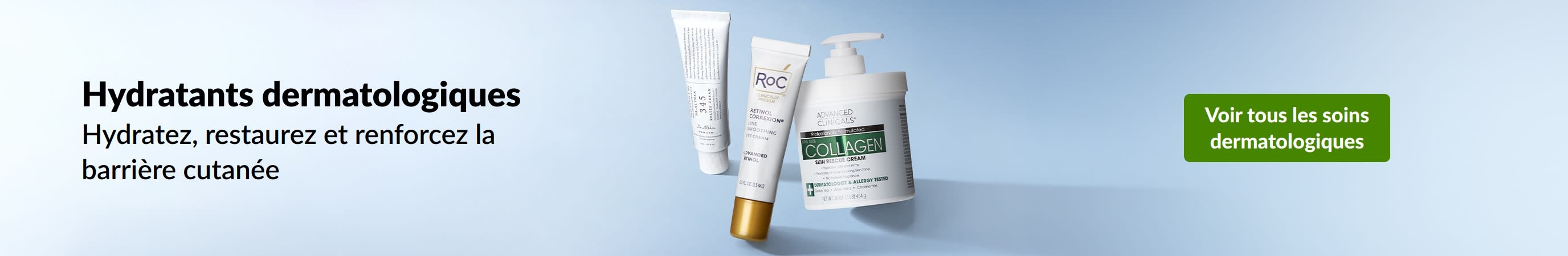 Hydratants dermatologiques pour hydrater, restaurer et renforcer la barrière cutanée. Découvrez les soins dermatologiques.