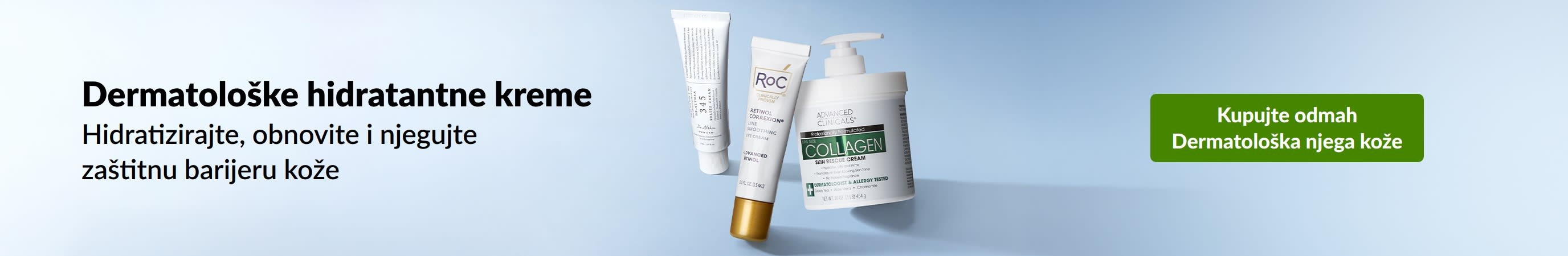 Dermatološke hidratantne kreme koje hidratiziraju, obnavljaju i njeguju zaštitnu barijeru kože. Kupujte dermatološke proizvode za njegu kože.
