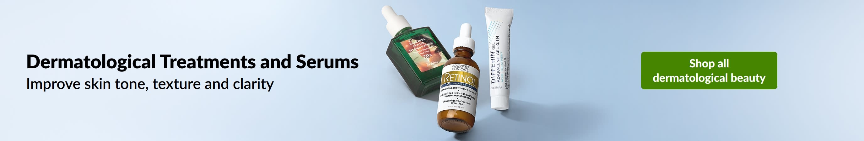 Dermatological treatments and serums for improving skin tone, texture and clarity. Shop dermatological beauty.