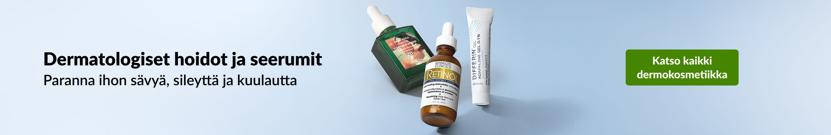 Dermatologiset hoidot ja seerumit, joilla parannat ihon sävyä, sileyttä ja kuulautta. Osta dermatologiset kauneustuotteet.