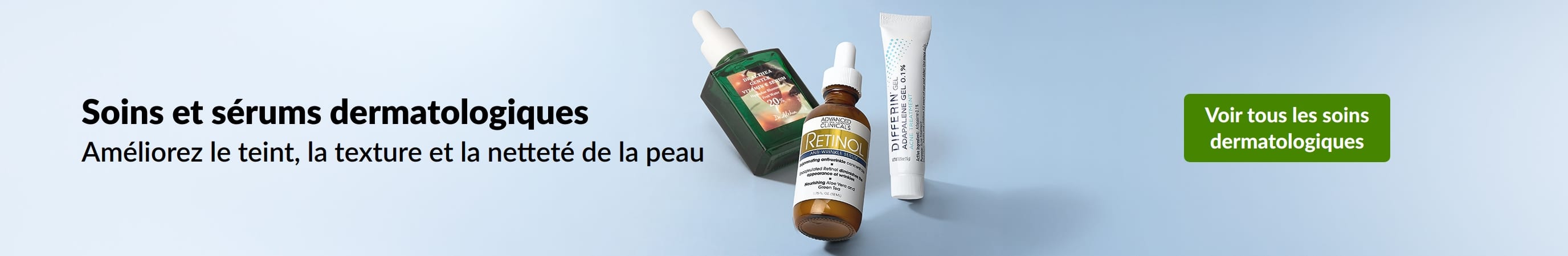 Soins et sérums dermatologiques pour améliorer le teint, la texture et la netteté de la peau. Beauté dermatologique.