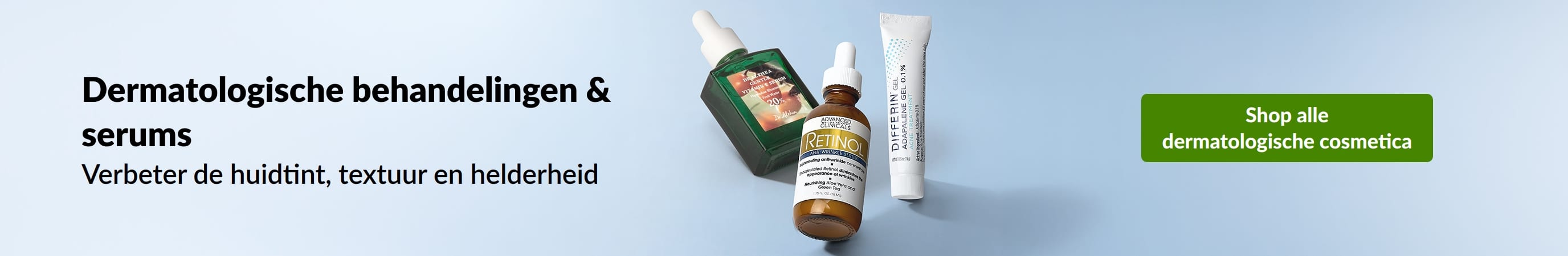 Dermatologische behandelingen en serums voor het verbeteren van de huidtint, textuur en helderheid. Bestel dermatologische cosmetica.