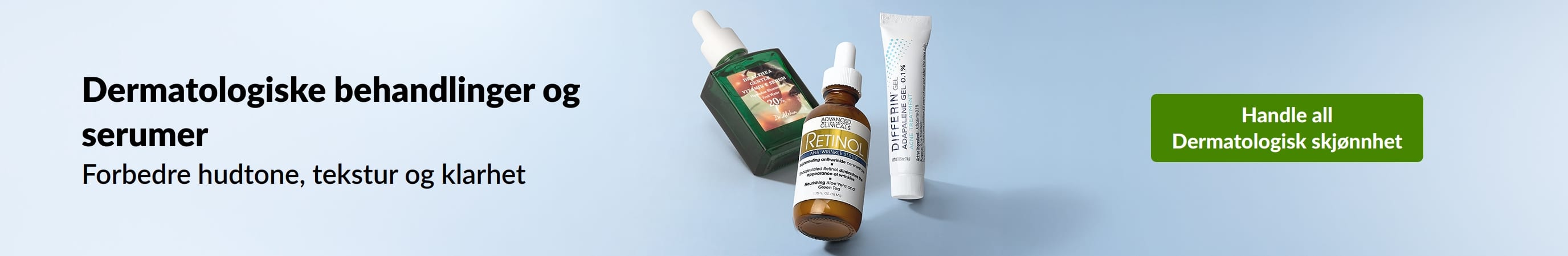 Dermatologiske behandlinger og serumer for å forbedre hudtone, tekstur og klarhet. Kjøp dermatologisk skjønnhetspleie.