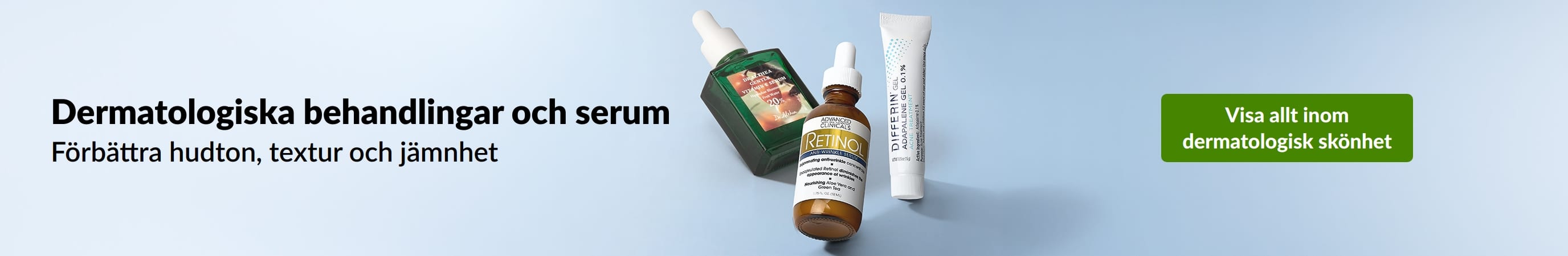 Dermatologiska behandlingar och serum för förbättrad hudton, textur och jämnhet. Handla dermatologisk skönhet.