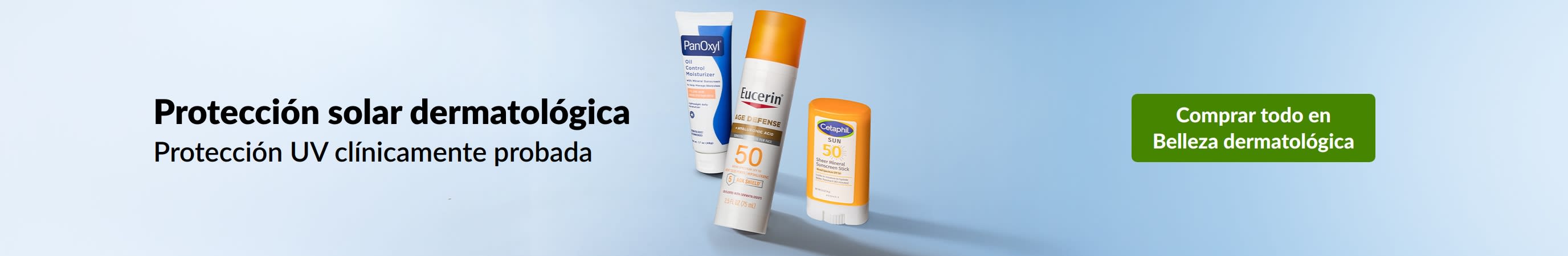 Protección solar dermatológica con protección UV clínicamente probada. Compra belleza dermatológica.