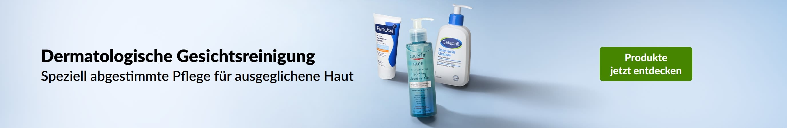 Dermatologische Gesichtsreiniger und Gesichtswasser zur Reinigung und zum Ausgleich der Haut mit speziell abgestimmten Formeln. Dermatologische Pflege entdecken.