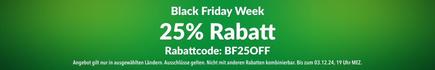 25% RABATT BLACK FRIDAY WEEK