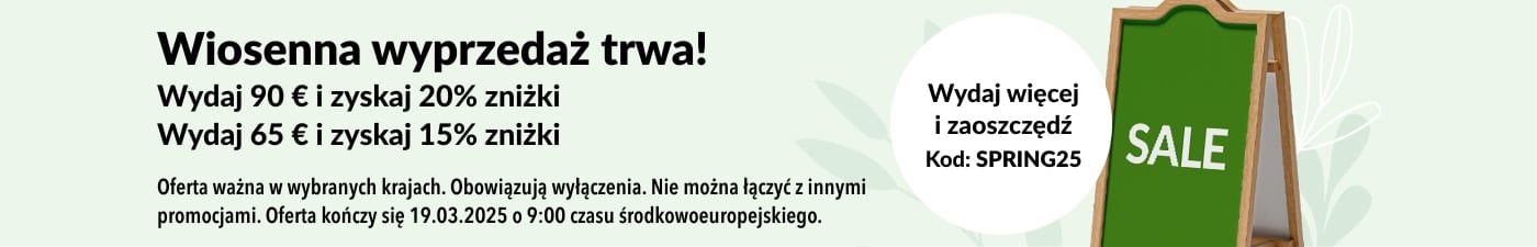 WIOSENNA WYPRZEDAŻ. DO 20% ZNIŻKI Z KODEM: SPRING25