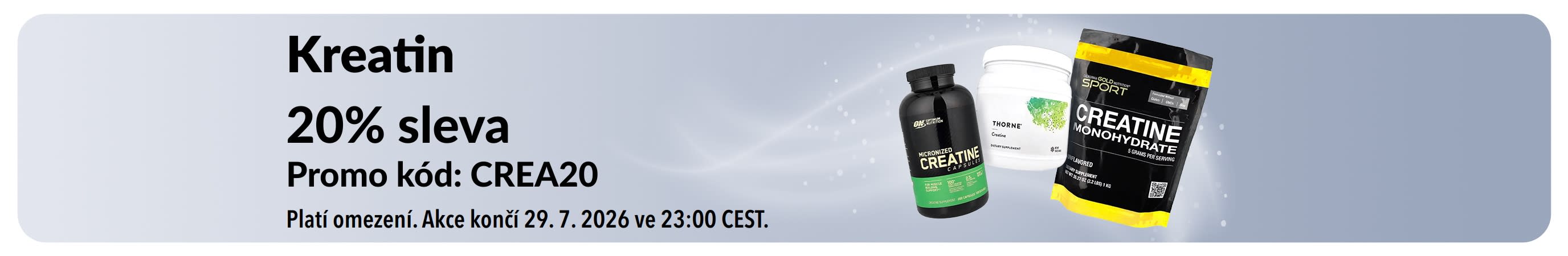 Banner propagující 20% slevu na kreatin