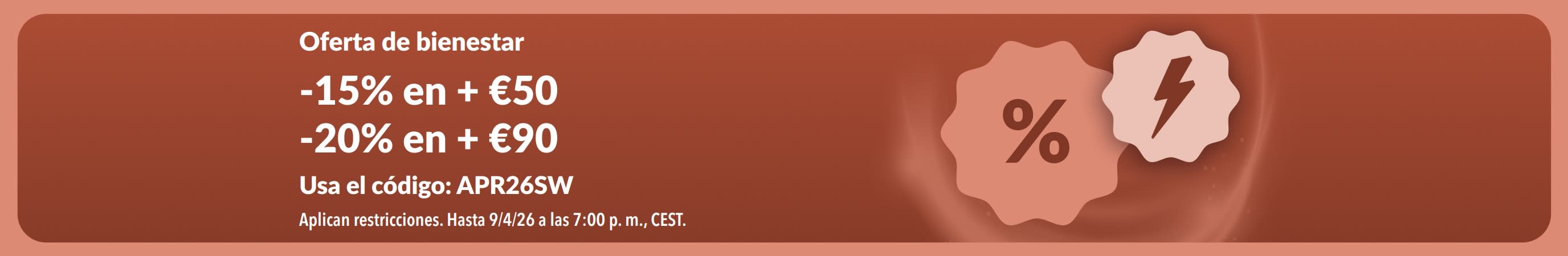 Banner de oferta relámpago de iHerb ofreciendo descuentos con el código APR26SW.