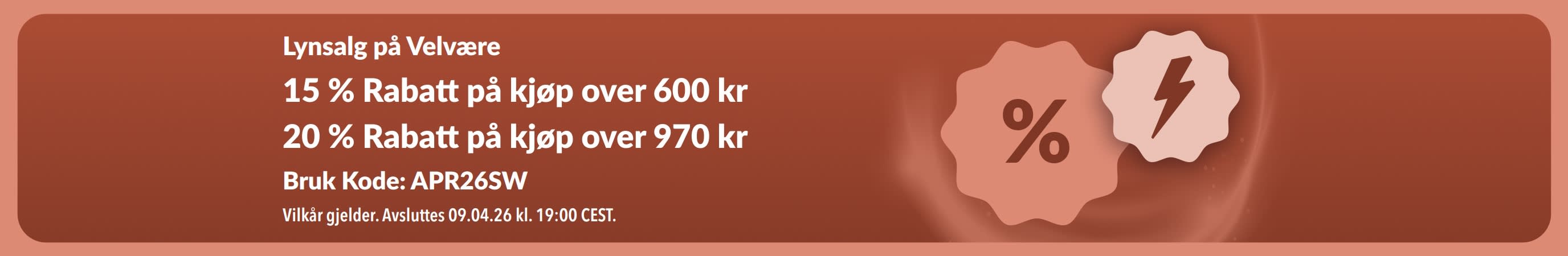 iHerb lynsalg på velvære-banner med rabattkode APR26SW.