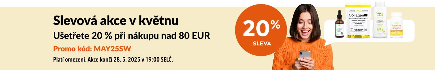 –20 % nad 80 EUR akce v květnu