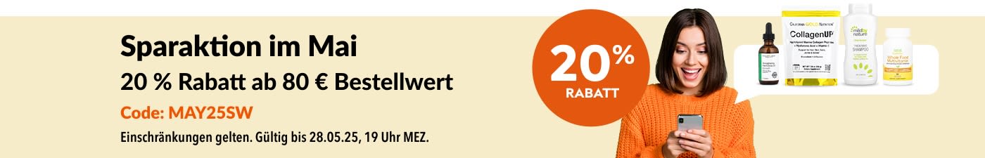 -20 % ab 80 € Sparaktion im Mai
