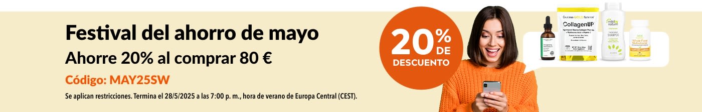Ahorre 20% al comprar 80 €: Festival del ahorro de mayo