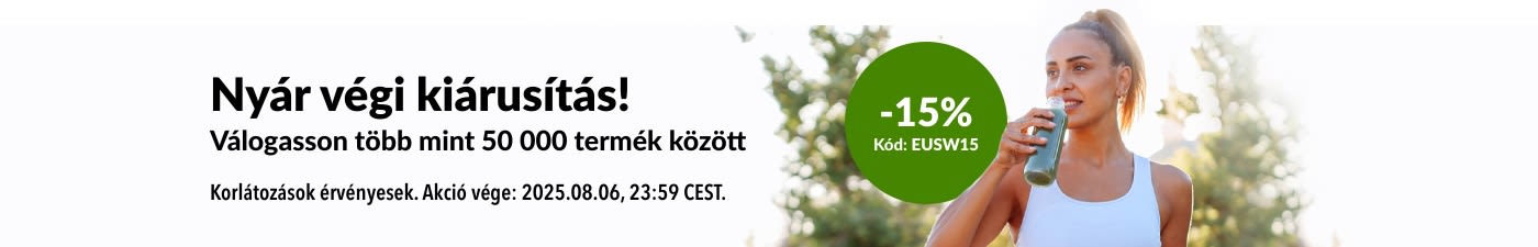 Nyár végi kiárusítás: 15% kedvezmény az EUSW15 kóddal. Több mint 50 000 termék.