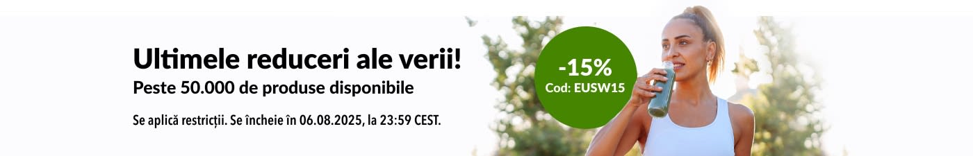 Ultimele reduceri ale verii: -15% cu codul EUSW15. Peste 50.000 de produse disponibile.