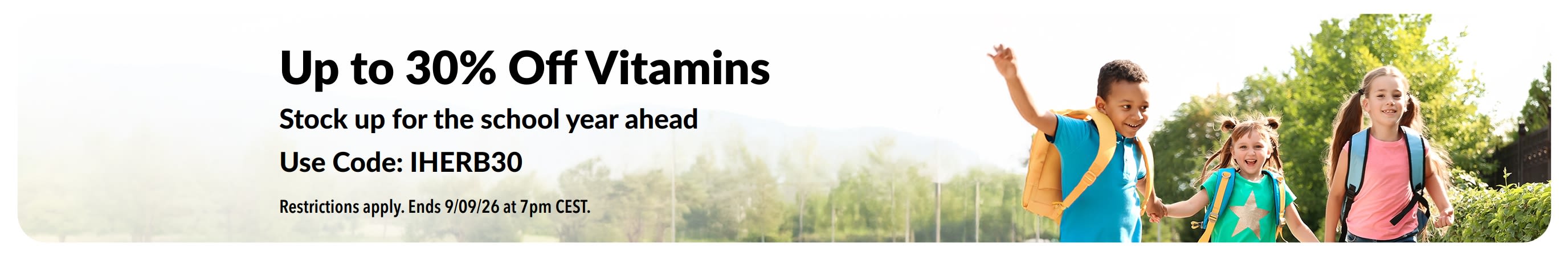 Up to 30% off vitamins for back to school
