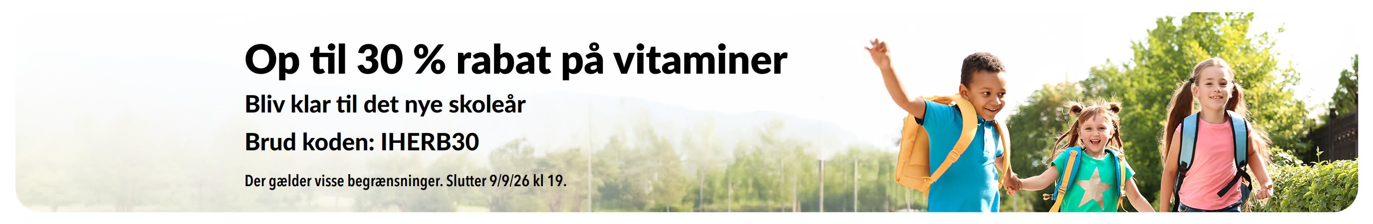 Op til 30 % rabat på vitaminer til det nye skoleår