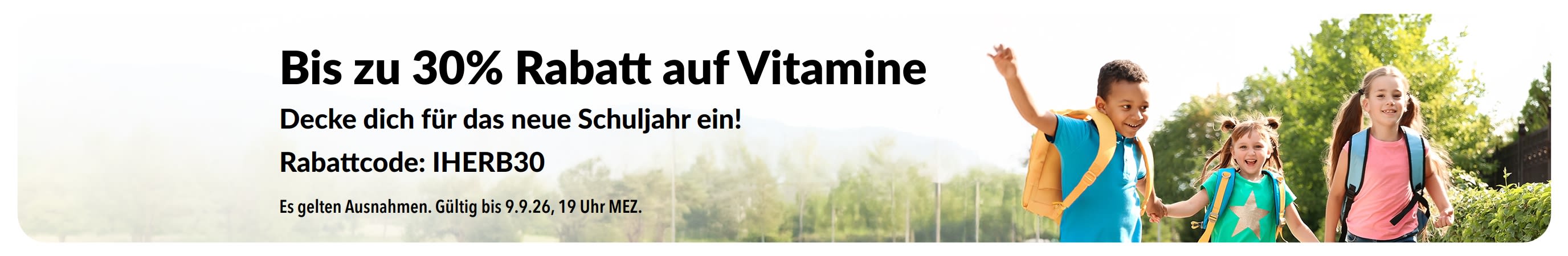Bis zu 30 % Rabatt auf Vitamine zum Schulstart